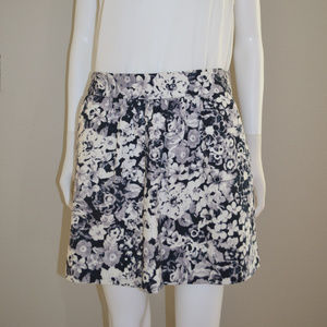 GAP Black, White & Grey Floral Print Skirt